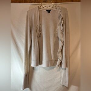 Pure Rebel Women’s cream ruffled long sleeve open tunic M